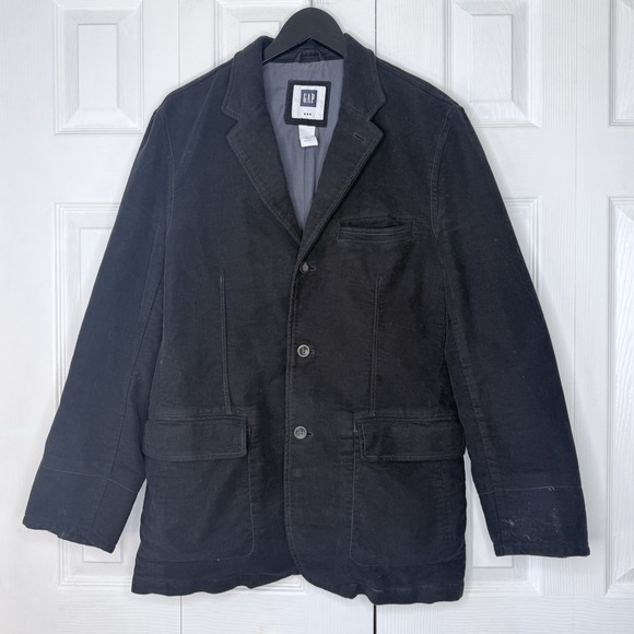 GAP Other - Vintage GAP Men M Black Twill Blazer Jacket 3-Button Sport Coat Fall 2005 Y2K